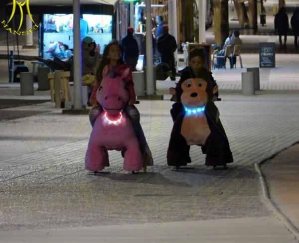 Hansel shopping mall funny coin operaated ride on plush motorized animals