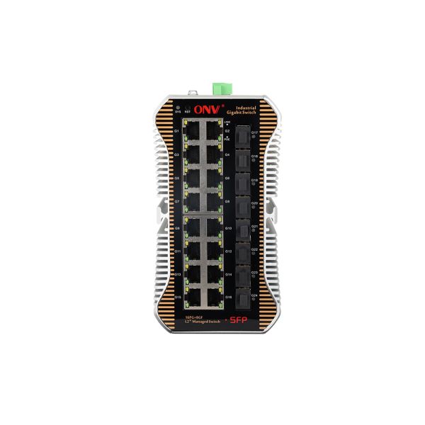 L2+ Managed 24 Port Gigabit Industrial Fiber PoE Switch With 52Gbps Switching Capacity