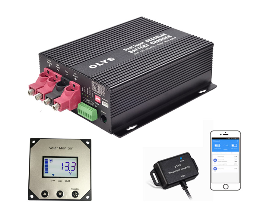 Регулятор 12V B2B 60A MPPT 30A заряжателя солнечной батареи двойного входного сигнала