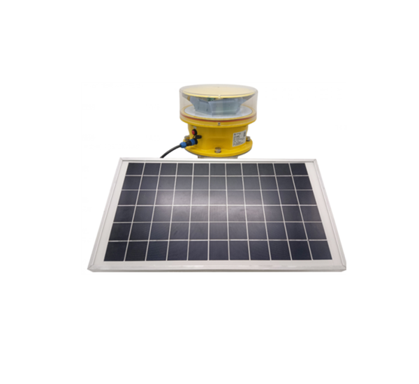 Solar Aviation Obstruction Light LED Red Medium Intensity with IP66 Aluminum Alloy and ≥2000cd Brightness