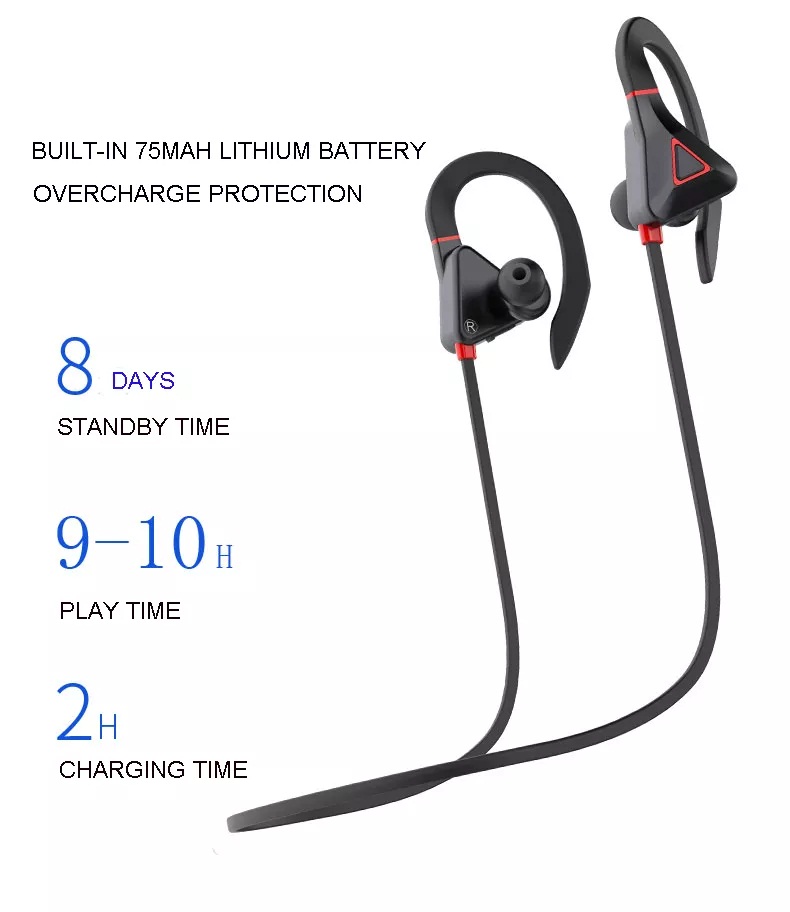 Наушники Sweatproof Bluetooth Earhook, беспроводные наушники спорт 12hours
