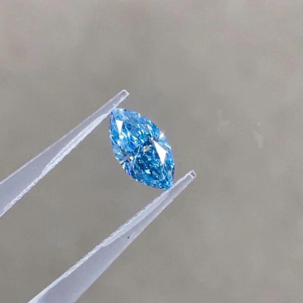 3 Carat Non Fluorescent Blue Princess Cut Diamond Lab Grown HPHT