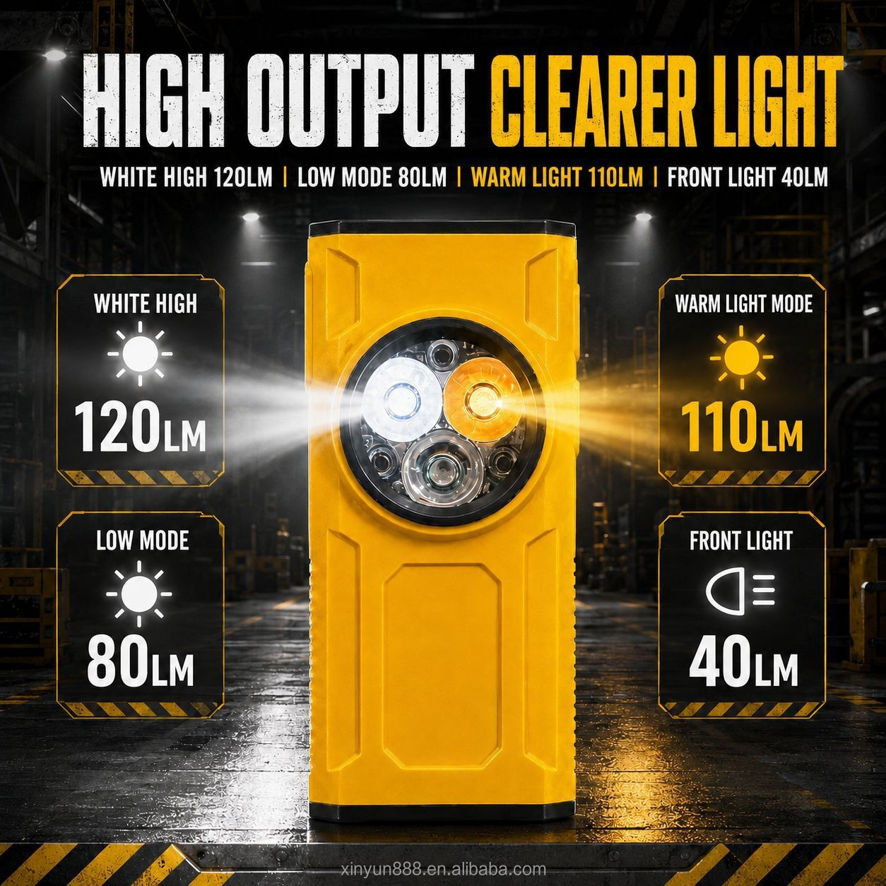Cross-border New LED Super Bright Keychain Light Magnetic Charging Warning Flashlight Mini Auto Repair Maintenance Work Lamp