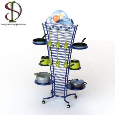 Custom Pans Metal Floor Display Stands Wire Metal Shelves And Wire Pegs