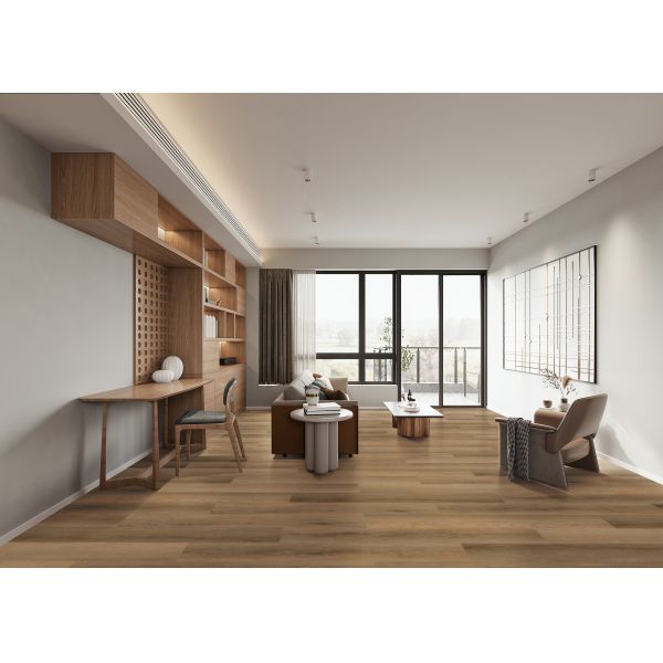 Milos Oak Waterproof Spc Flooring Light Brown Spc Floor Tiles Impact Resistant