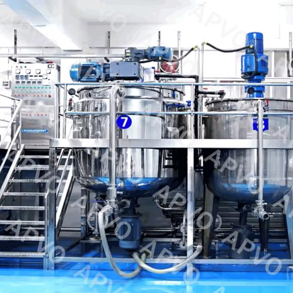 1000L 65RPM  Liquid Detergent Mixer Dish Washing Liquid Chemical Mixing Machine
