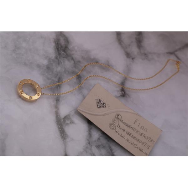 Classic Love Necklace with 3 Diamonds in 18K Yellow Gold iconic Symbol of Love Jewelry