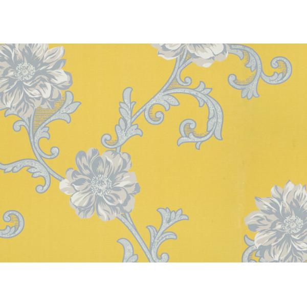 Modern Yellow Color Non Woven Wallpaper Washable For Livingroom , Size Customized