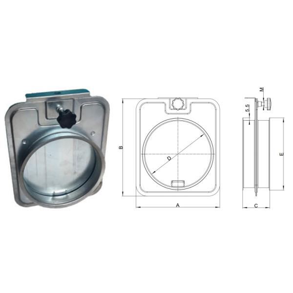 Metal Connect Fittings Blast Gate 100mm For Dust Collection