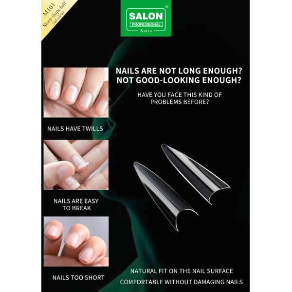 Hot Sale Sharp Shape False Nails Half Cover ABS Acrylic False Fingernails Wholesale