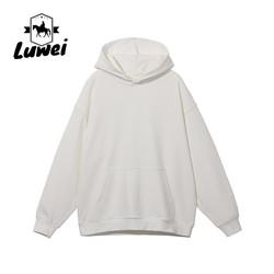 Embroidery Custom Quality Gym Sports Polyester Washed Oversize Sweatshirt White Embroidery Men's Hoodies
