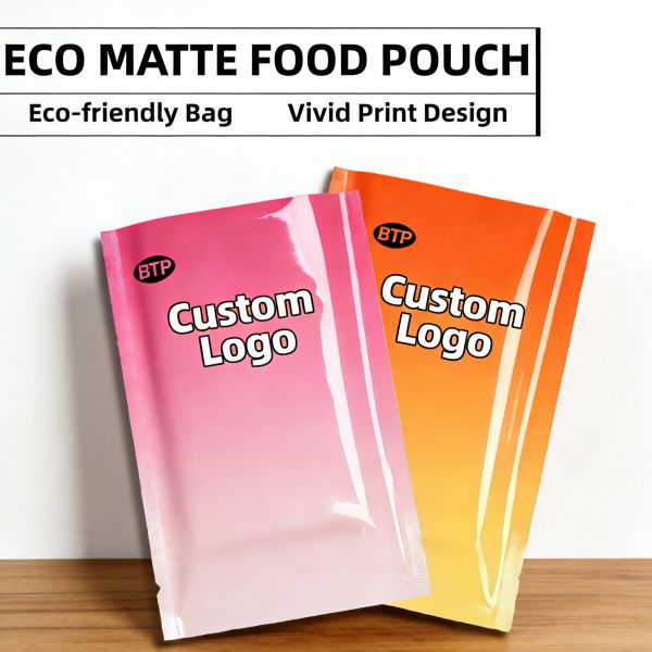 MOQ 100pcs Colorful Eco-friendly Glossy BOPP/VMPET/PE Heat Seal Bags Recyclable Square Bottom Zipper Top