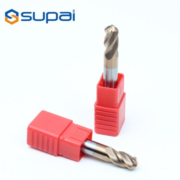 Tungsten Carbide 4 Flutes Ball Nose Carbide End Mill Sharp Edge For Alloy Steel