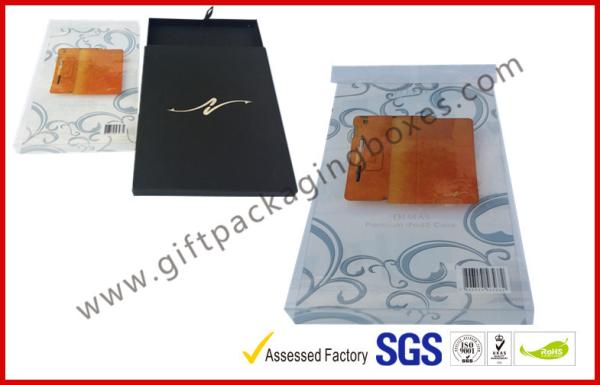 Black Drawer Luxury Gift Boxes Foil  Logo In Silver With PVC Sleeve