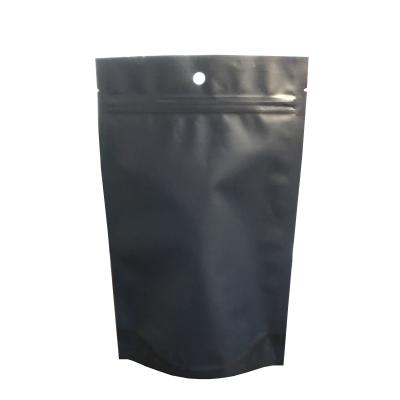 Resealable black matte foil mylar zip lock bags stand up pouch