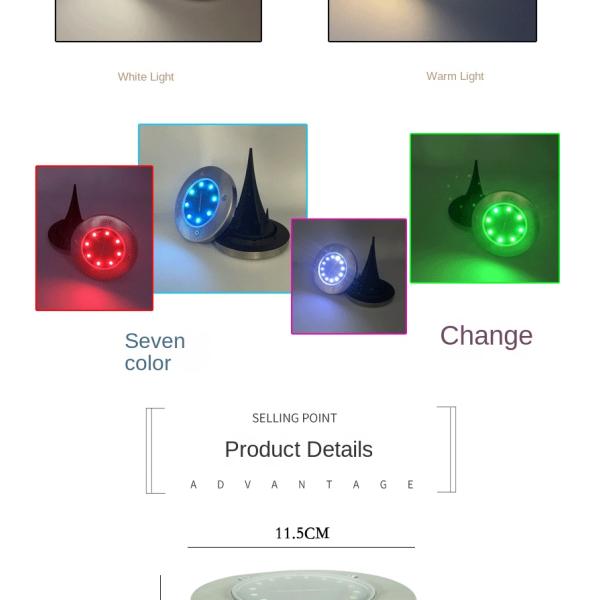 Solar Lawn Lamp Outdoor Yard Buried Decoration Night Lights with High Luminous Flux