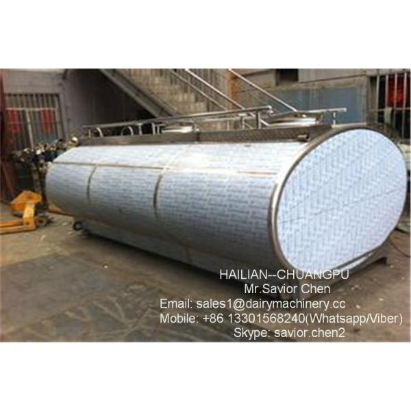 Бак охлаждать молока молочной фермы, горизонтальный бак молока с тележкой 10000 литров