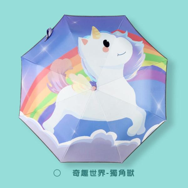 Automatic Anti Rebound Reflective Triple Folding Children umbrella Cute Cartoon Kid Umbrella