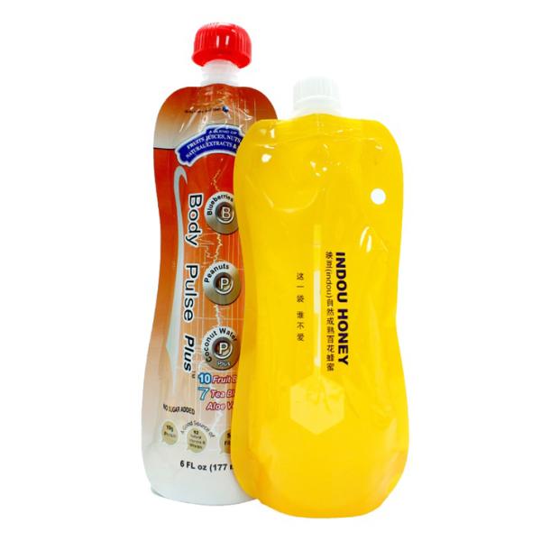 Customized Spout Pouch For Juice , Beverage Nozzle Bag Liquid Spout Bags Wholesale