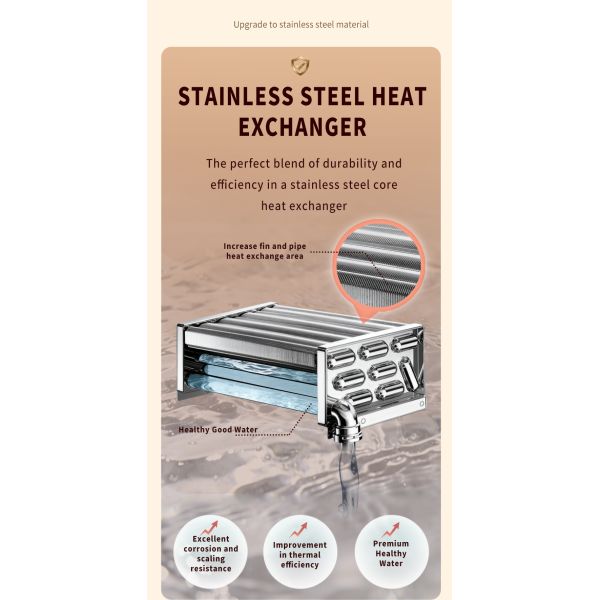 12-16L Lpg Gas Water Heater For Bathroom Forced Exhaust Type With Stainless Steel Heat Exchanger