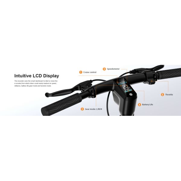 B25 Mini Electric Scooter 10''*2.5 630W 36V Foldable Bike 3 Speeds LCD Front Rear Shock Absorber Rear Hub Motor