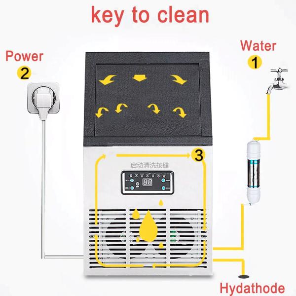 Private Mold Stainless Steel Automatic Countertop Ice Maker Machine for Business Home 400x432x803mm Capacity