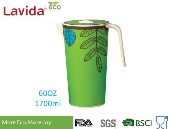 Food Safe Shatter Proof Eco Plastic Juice Jug Pitcher With Decal Unbreakable