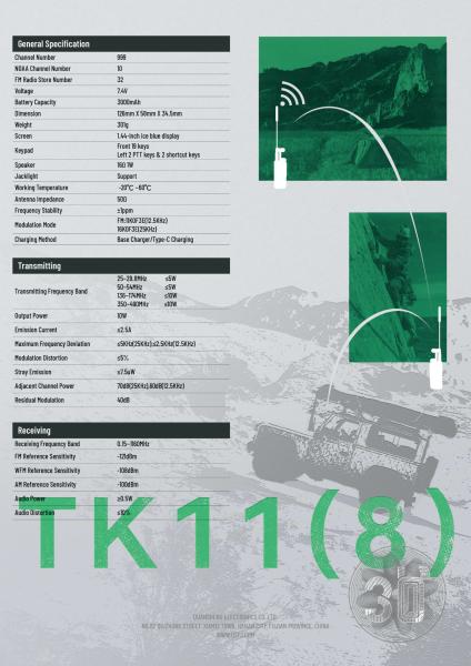 10W Output Power Multi Band Walkie Talkie Frequency Range 25-29.8MHz / 50-54MHz / 136-174MHz for Communication
