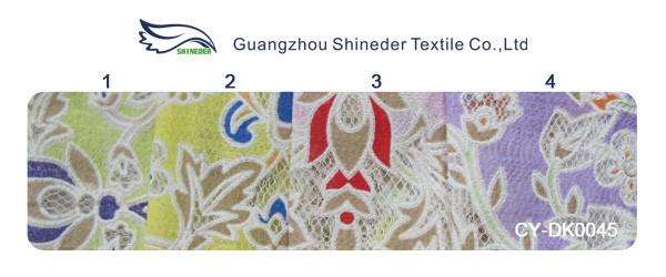 Unique Floral Polyester Lace Curtain Fabric Cotton With Eco-friendly Dyeing