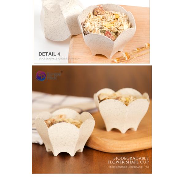 Europe-Pack new products flower shape biodegradable plastic fancy dessert cup