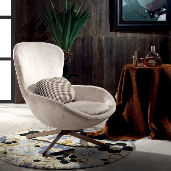 A sala de estar Gray Swivel Egg Chair Indoor das crianças com lazer 90cm do coxim