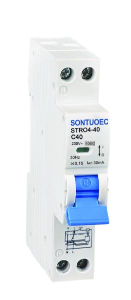 SONTUOEC Brand  Din Rail MCB Circuit Breaker 18MM Width 1P + N  230V 6-32A With CE , CB , SAA  6KA breaking capacity