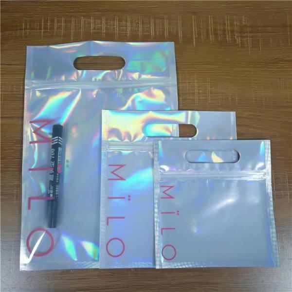 Custom printed colorful zip lock clear plastic bags for cosmetic makeup brush packaging
