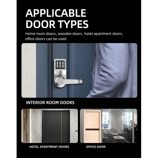 Wholesale Price High Quality Mobile TTLOCK Application Durable Granular Digital Button Swipe Card Password Door Lock