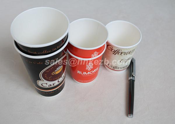 Custom Printed Disposable Double Wall Paper Cups 12 Oz Coffee Takeaway Cups