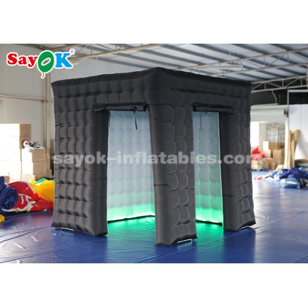 Inflatable Party Tent Black Inflatable Cube Photo Booth For Advertising High Tear Strength