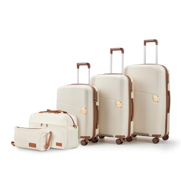 Business Travel Essential Stylish Hard Shell Suitcase Custom Logo Accepted 4 Spinner Wheels Waterproof Trolley Luggage Set