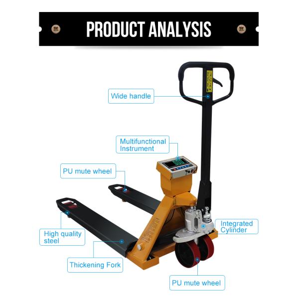 1/2/3 Ton Hand Pallet Truck Scales Forklift Truck Scale OIML With PU Wheel