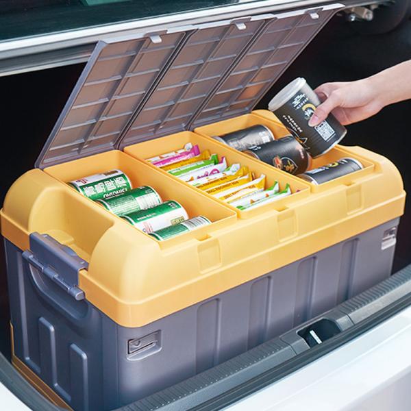 Green 10kg Collapsible Plastic Storage Boxes 70L 60L Plastic Trunks For Storage