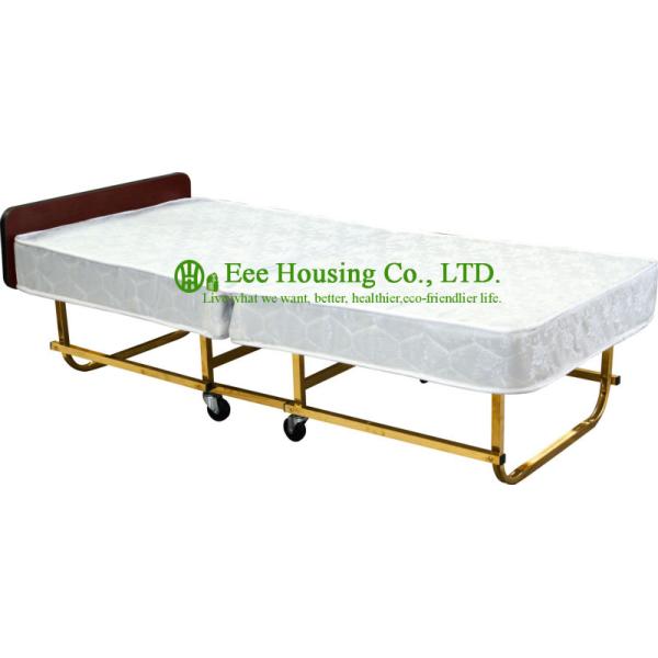 Hotel guest room 15cm mattress Beds  with Stainless steel titanium Bedstead