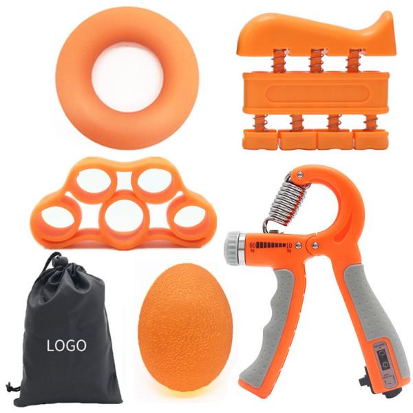 5 Pack Hand Grip Strengthener Kit Adjustable Silicone Grip Strength Trainer Kit