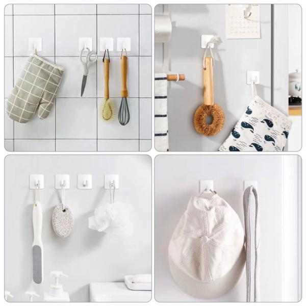 No Drilling Wall Mounted Stainless Steel Sticky Hangers Wall Hooks Adhesive Hooks