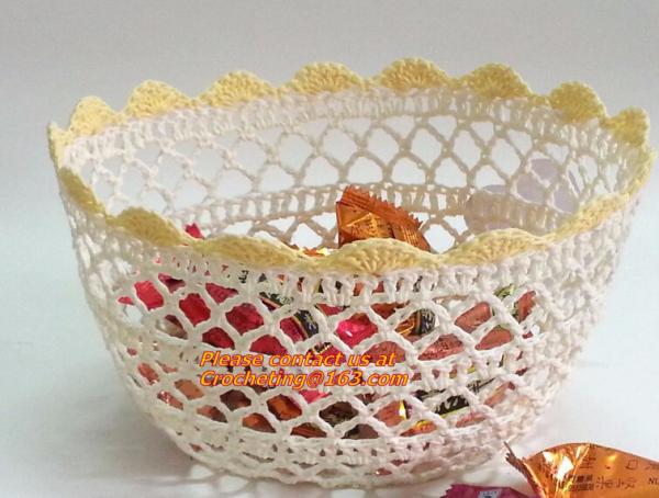 Stiffened Cotton Crochet Small Decorative Lace Doily Bowl Basket Handicraft Wastepaper Wed