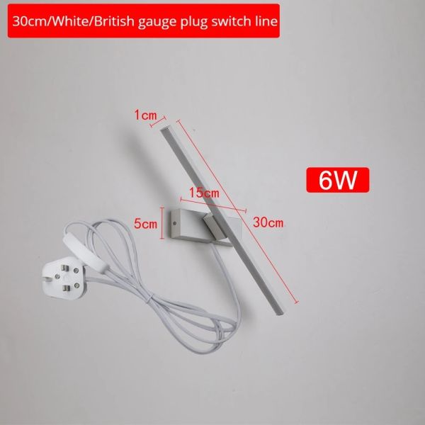 330° Rotatable LED Wall Light Minimalist black Bathroom Strip mirror front light(WH-MR-81)