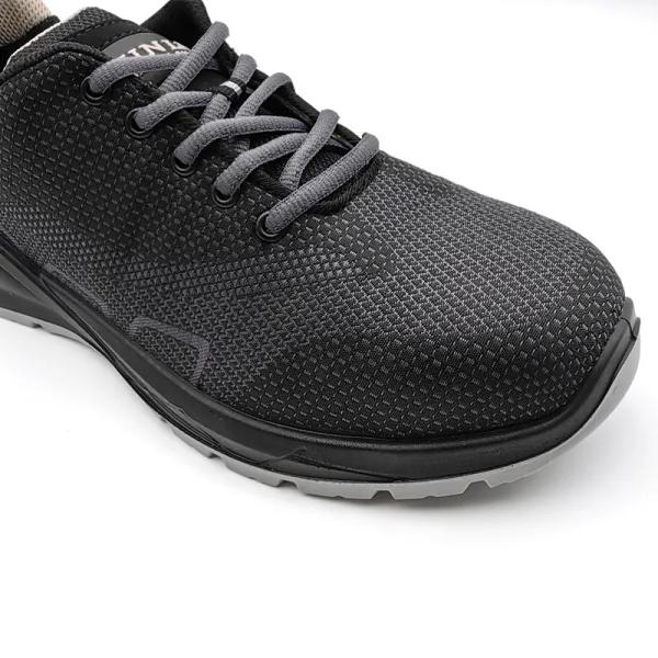 Black Steel Toe Work Shoes Fly Knit / Anti Smashing Safety Shoes