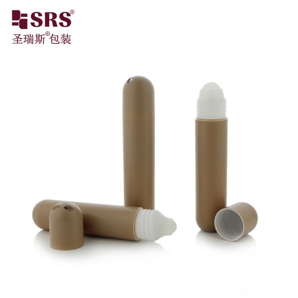 RPPG 25ml Cute Empty Green Colored Roller Bottle PP PCR Plastic Container With Plastic Roller Ball For Hair Serum