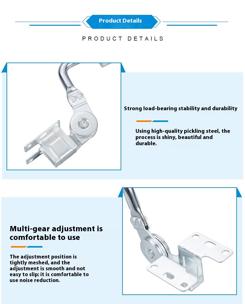 Hot Selling Headrest Sofa Hinge Bed Hardware Accessories Mechanism Accessories Silver Metal Furniture Headrest Hinge