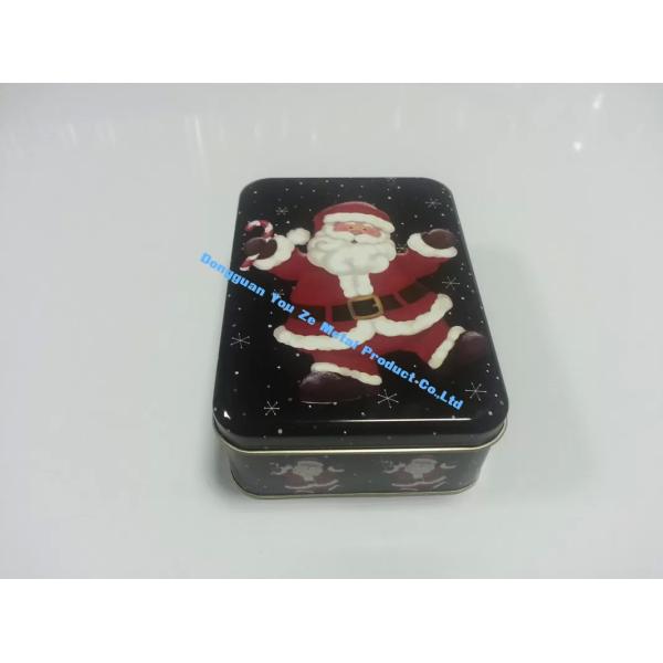 0.23mm Christmas Cookie Tin Food Grade Gift Tins Wholesale Metal Cans with Lids Rectangular Tin