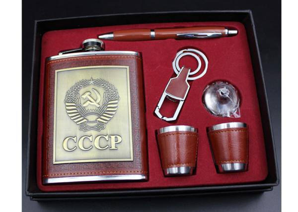 Pocket Liquor Bottle Gift Box Set  , 8 Oz Ccp Alcohol Hip Flask Western Style
