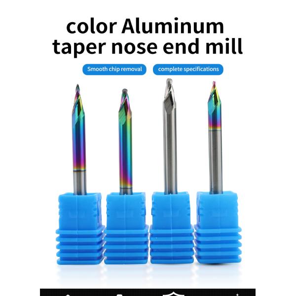 2F Alumminum Engraving Cutter Ball Nose AlTiN Router End Mill Bits For Aluminum